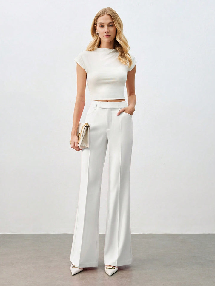 Pantalon SHEIN, alb