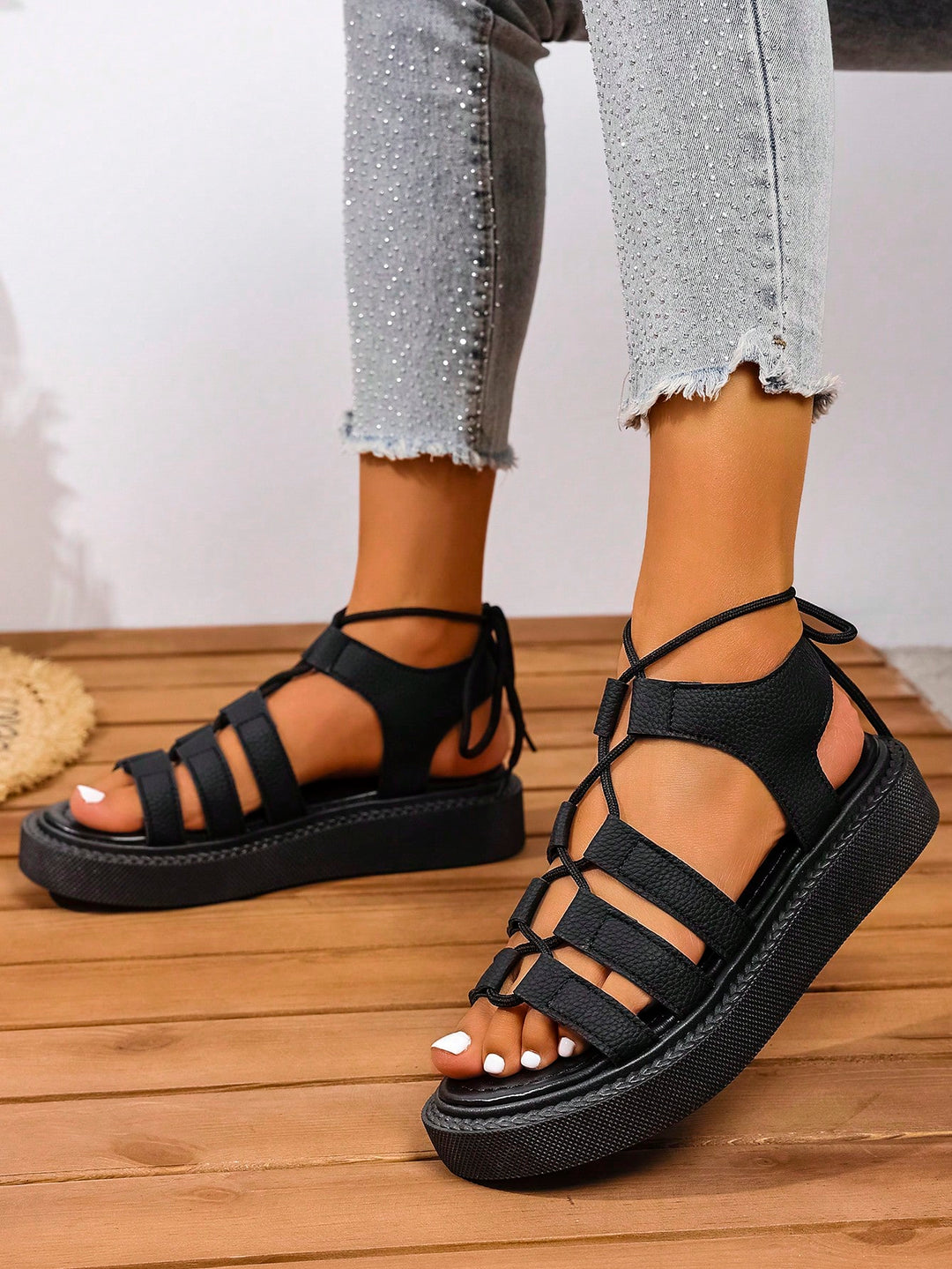 Sandale SHEIN, negru