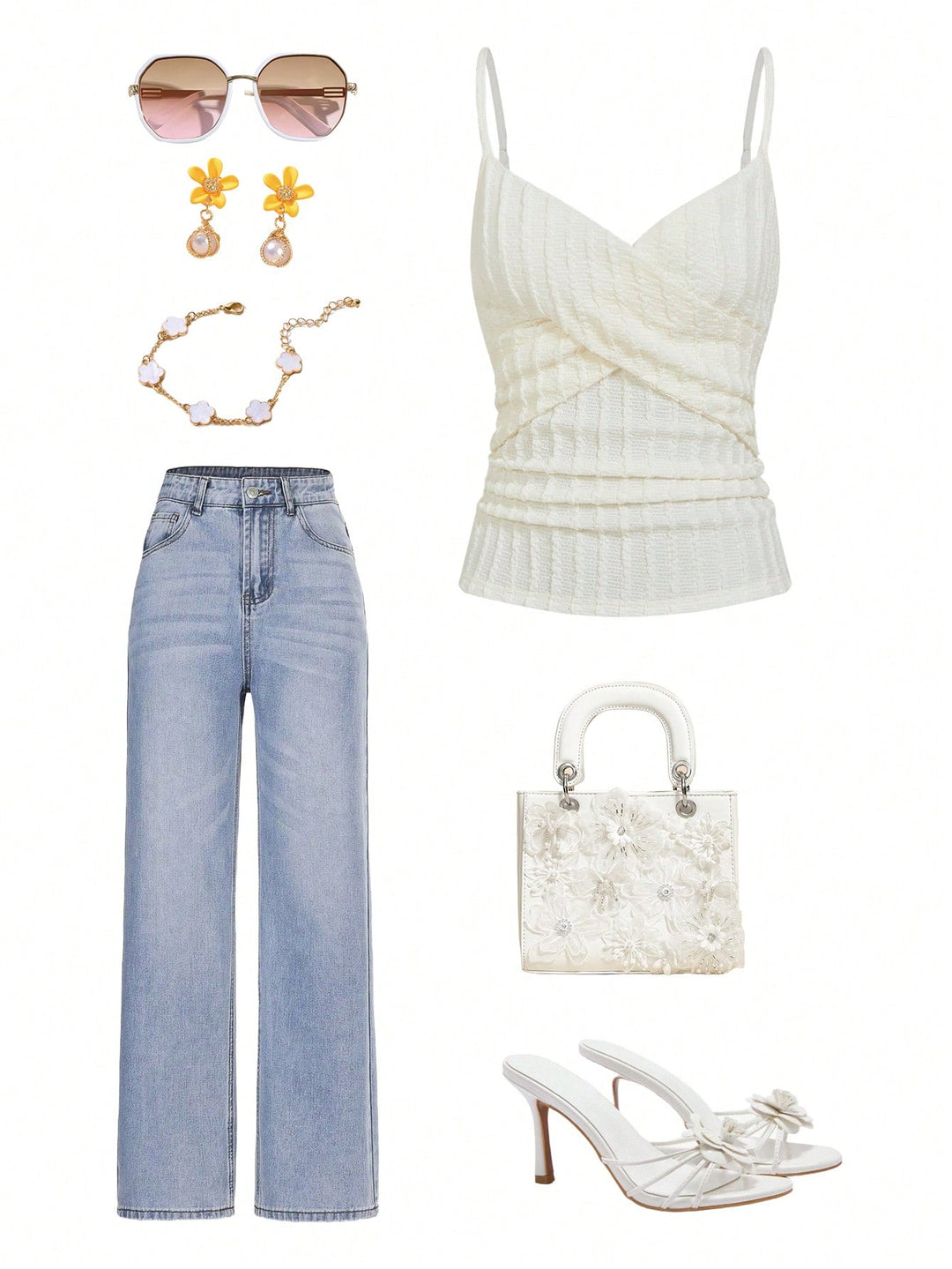 SHEIN top, fehér