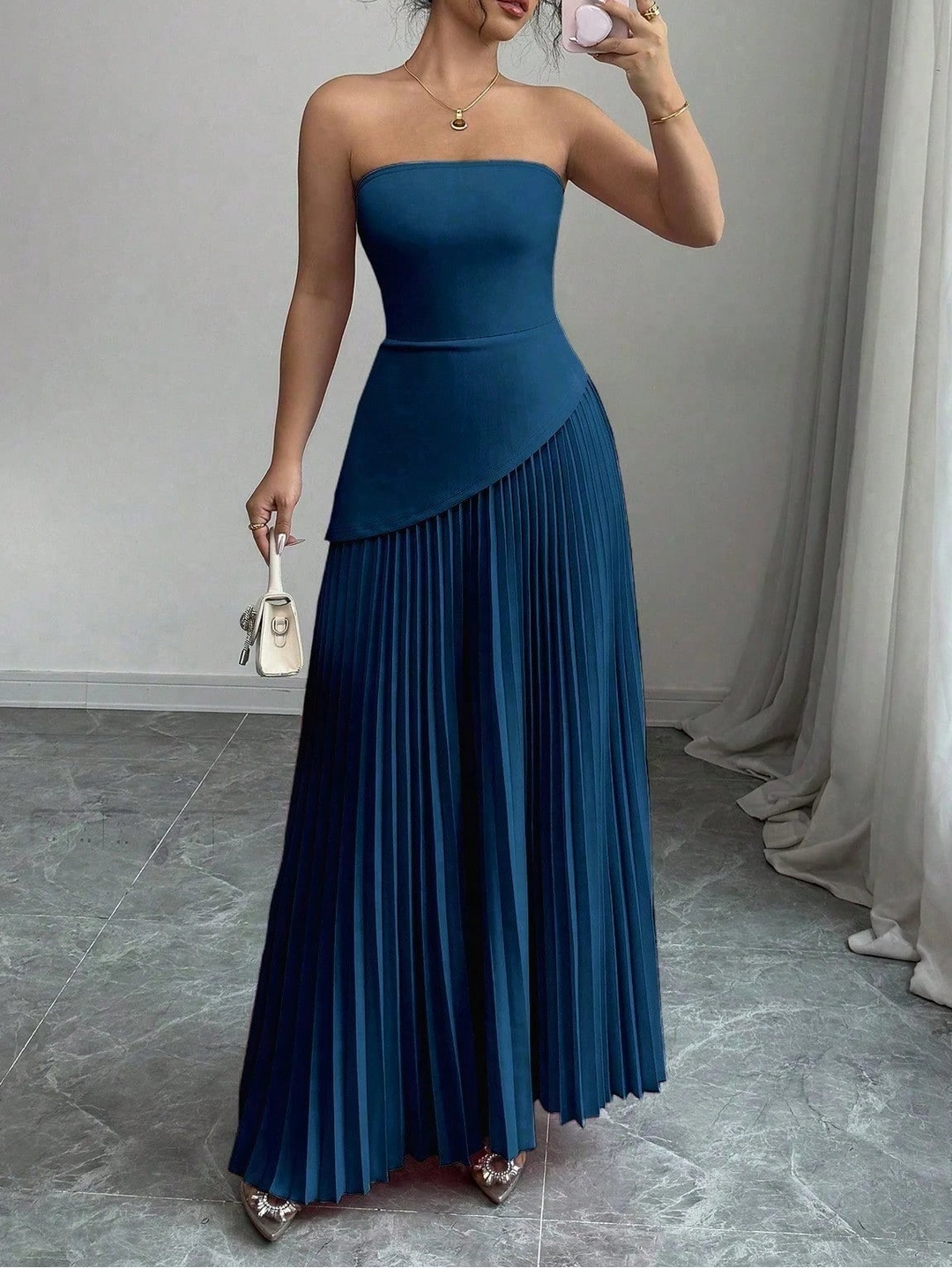 SHEIN maxi ruha, kék