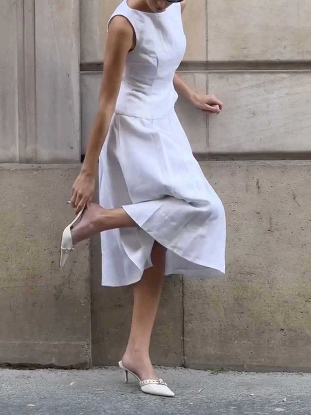 Rochie midi SHEIN, alb
