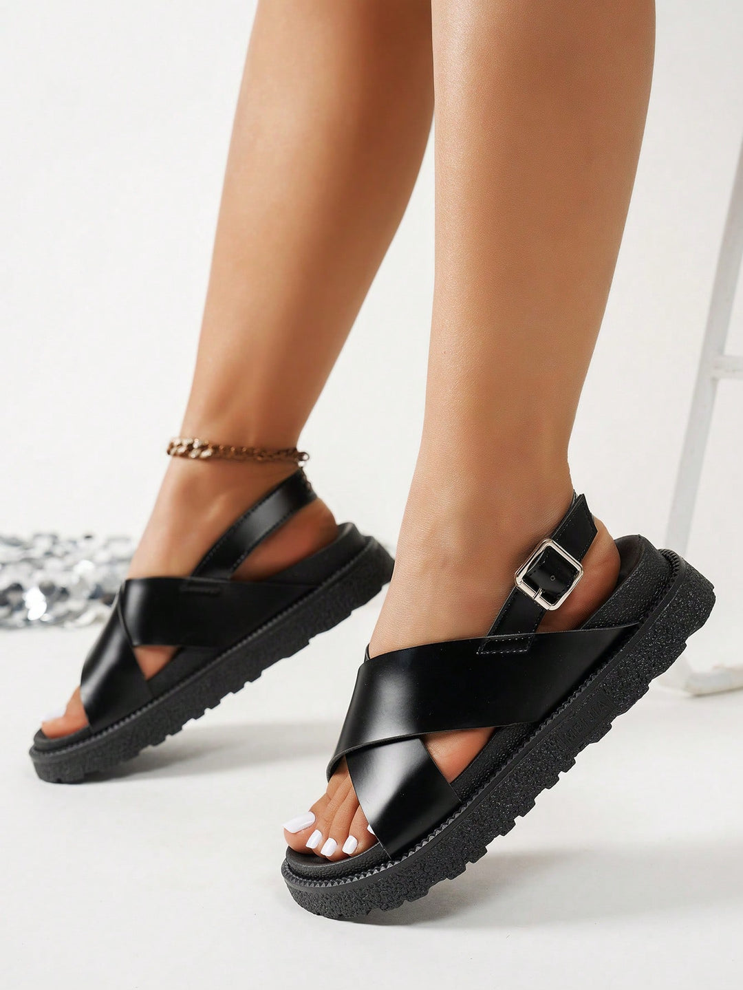 Sandale SHEIN, negru
