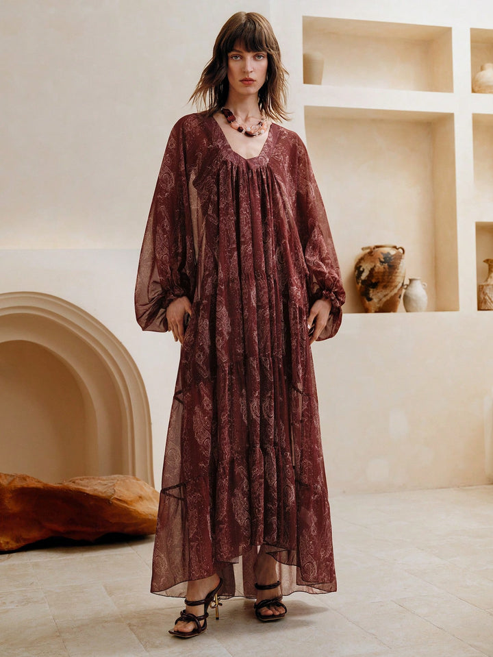 Rochie maxi SHEIN, vișiniu