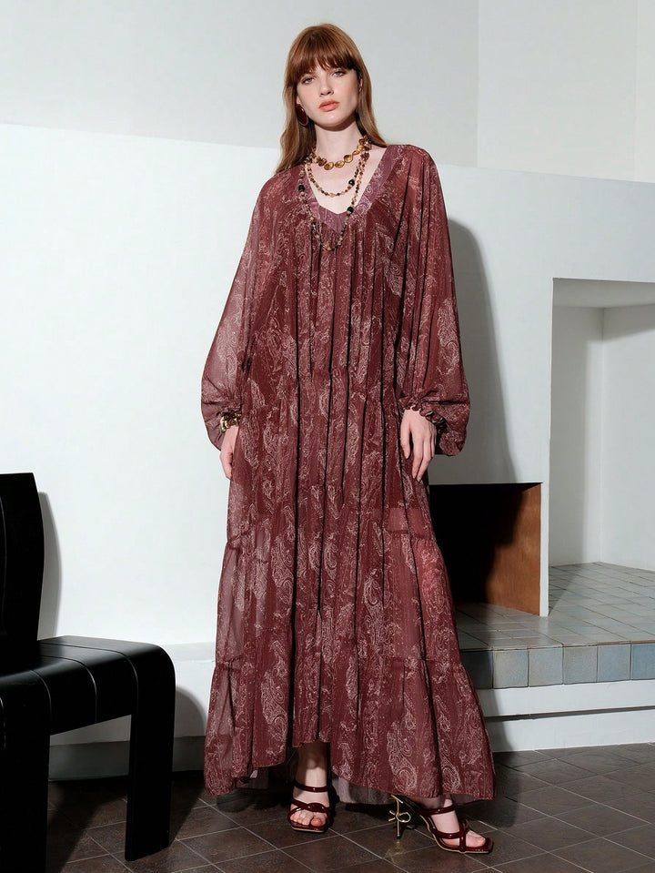 Rochie maxi SHEIN, vișiniu