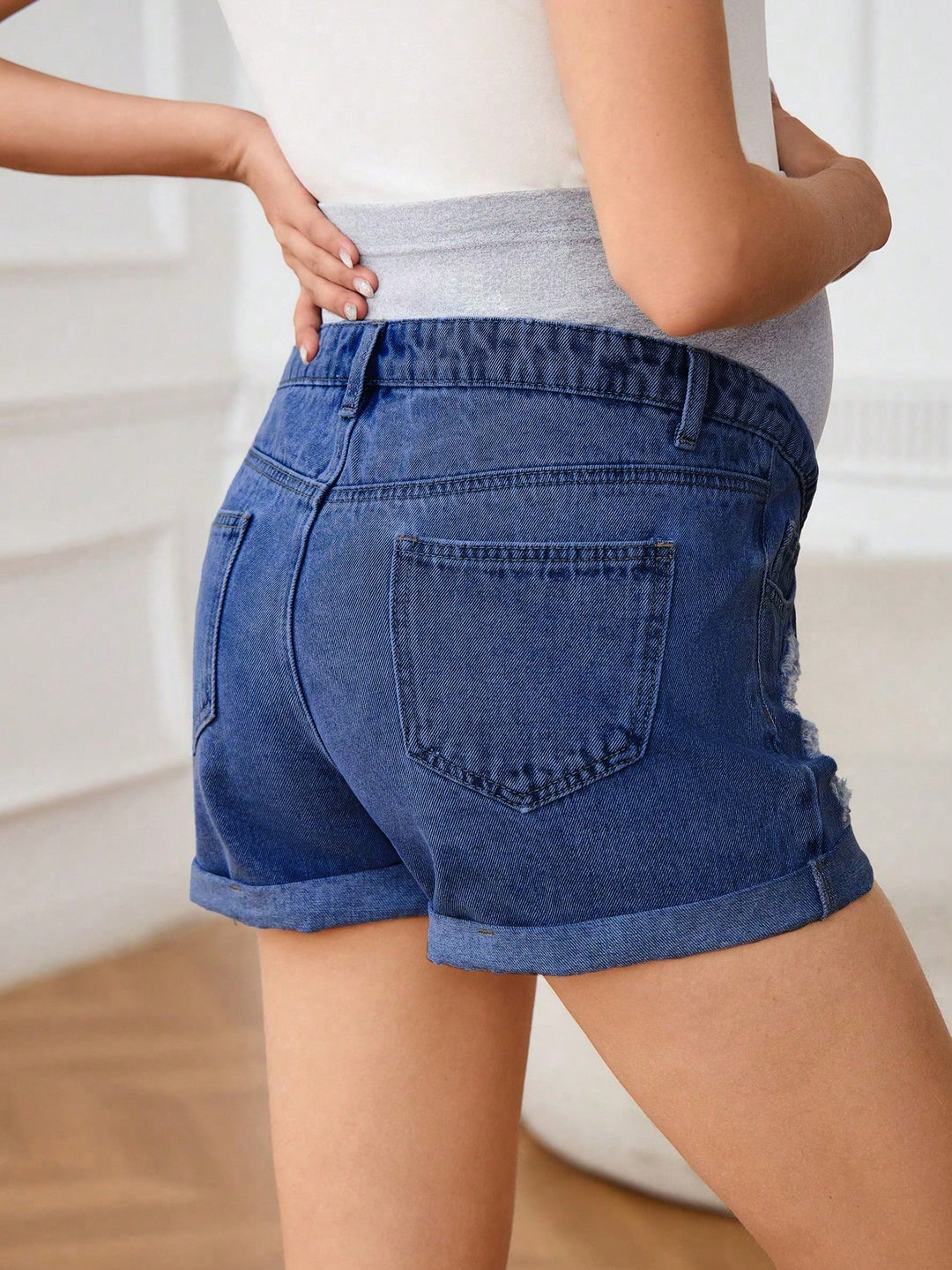 Pantaloni scurți SHEIN, albastru