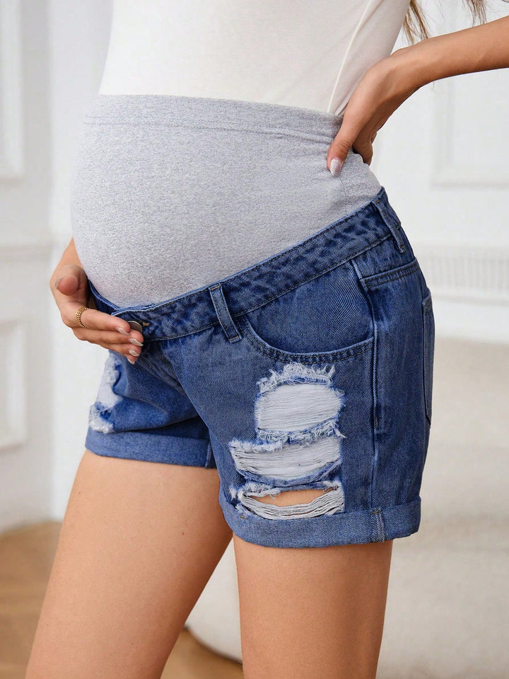Pantaloni scurți SHEIN, albastru