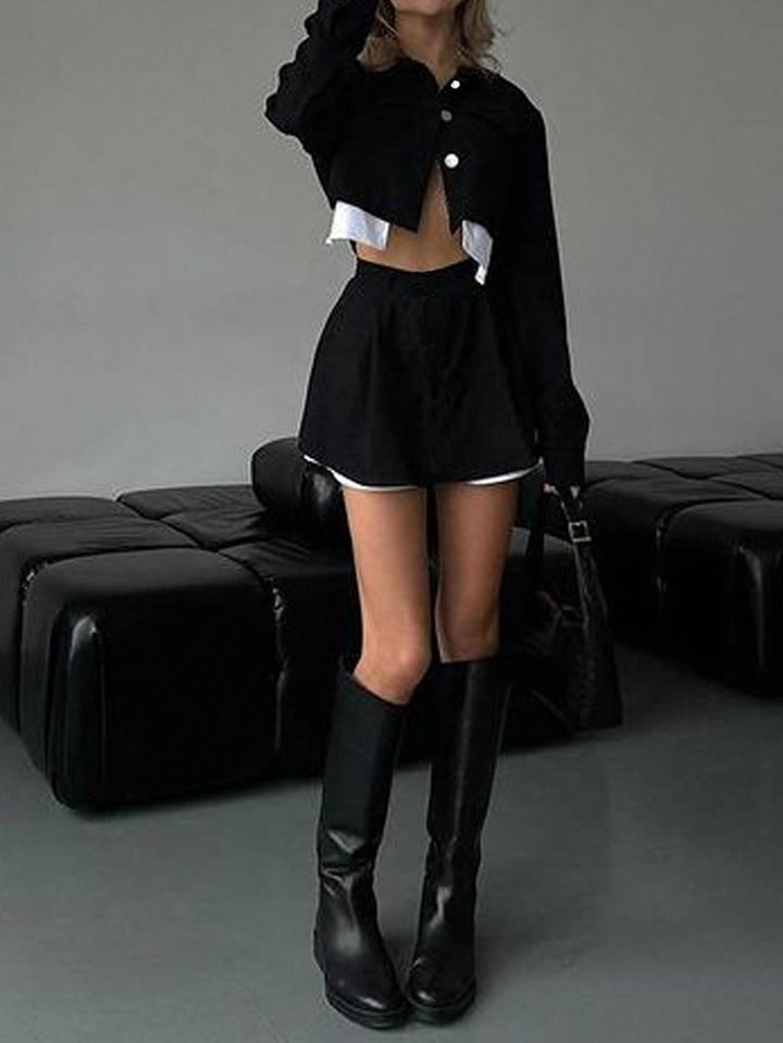 Pantaloni scurți SHEIN, negru