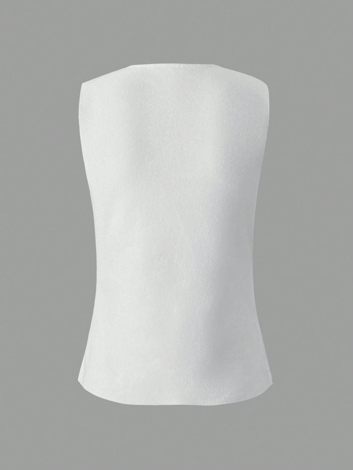 Vesta tricotată SHEIN, alb