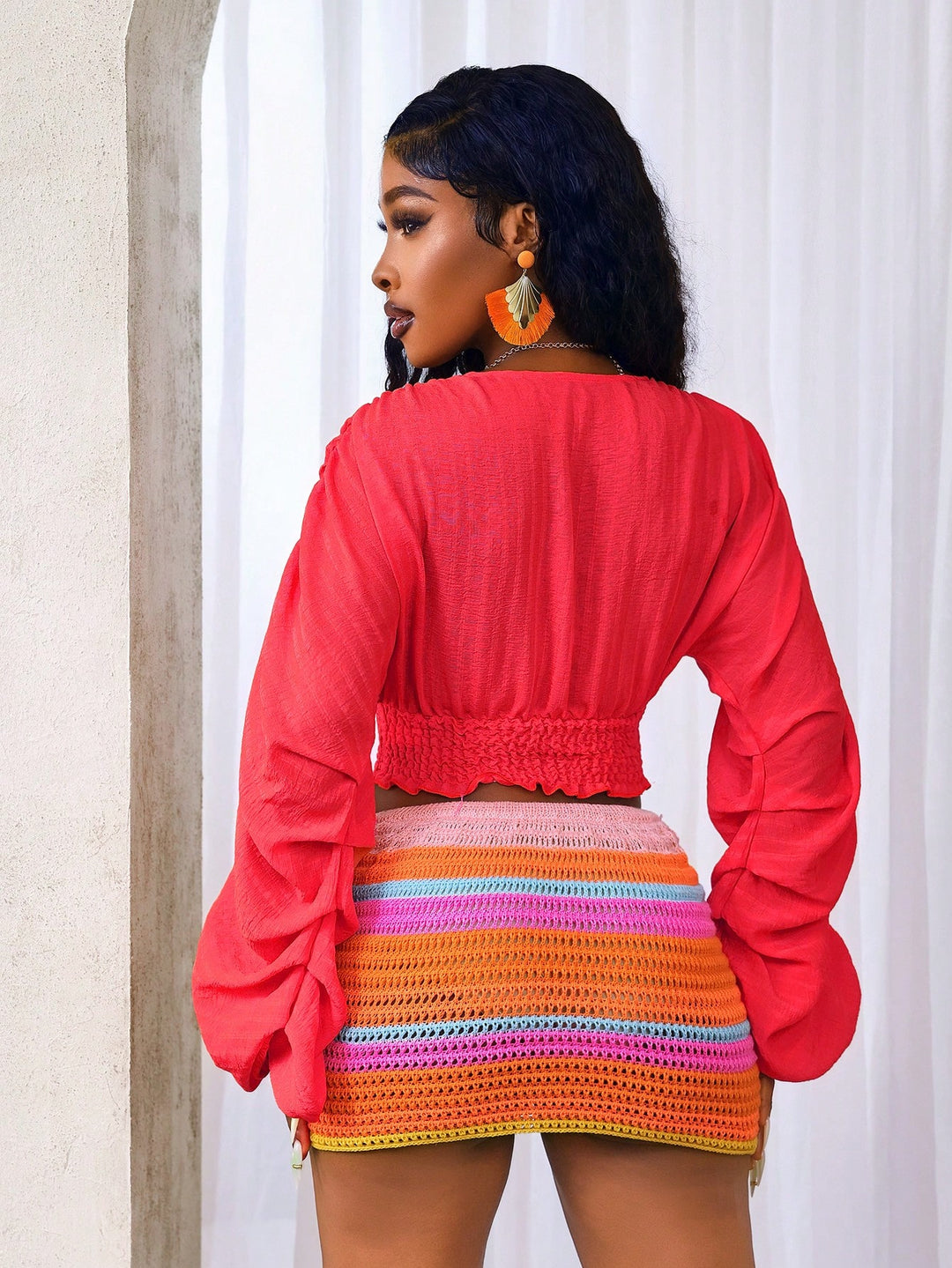 SHEIN piros crop top