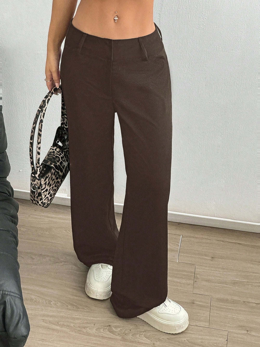Pantaloni SHEIN, maro