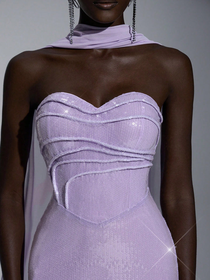 Rochie de ocazie SHEIN, mov