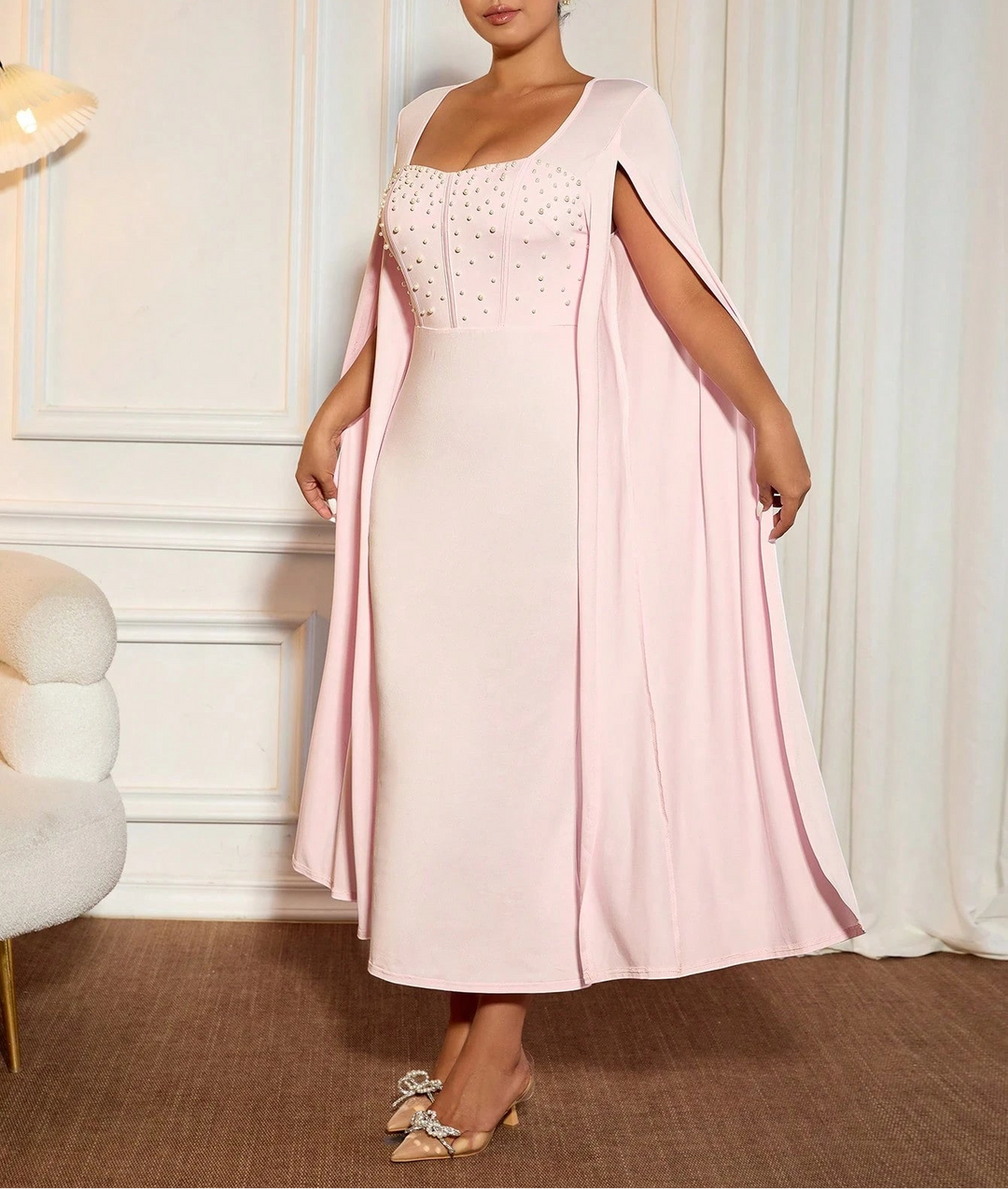 Rochie de ocazie Shein Curve+, roz