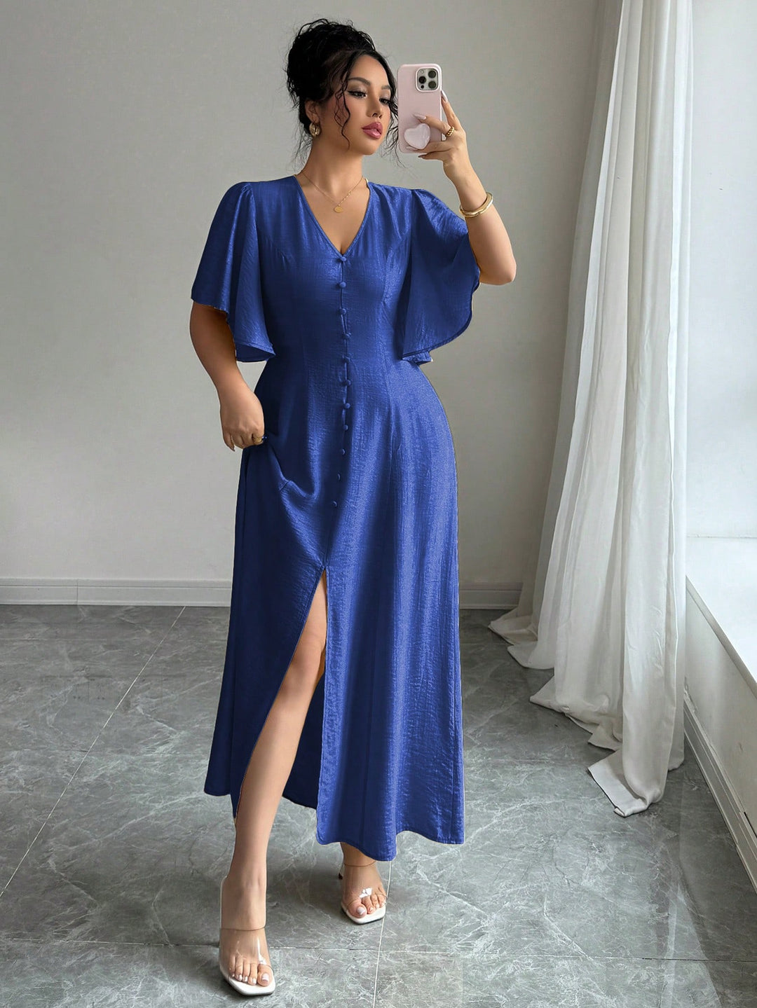 Rochie midi  SHEIN, albastru