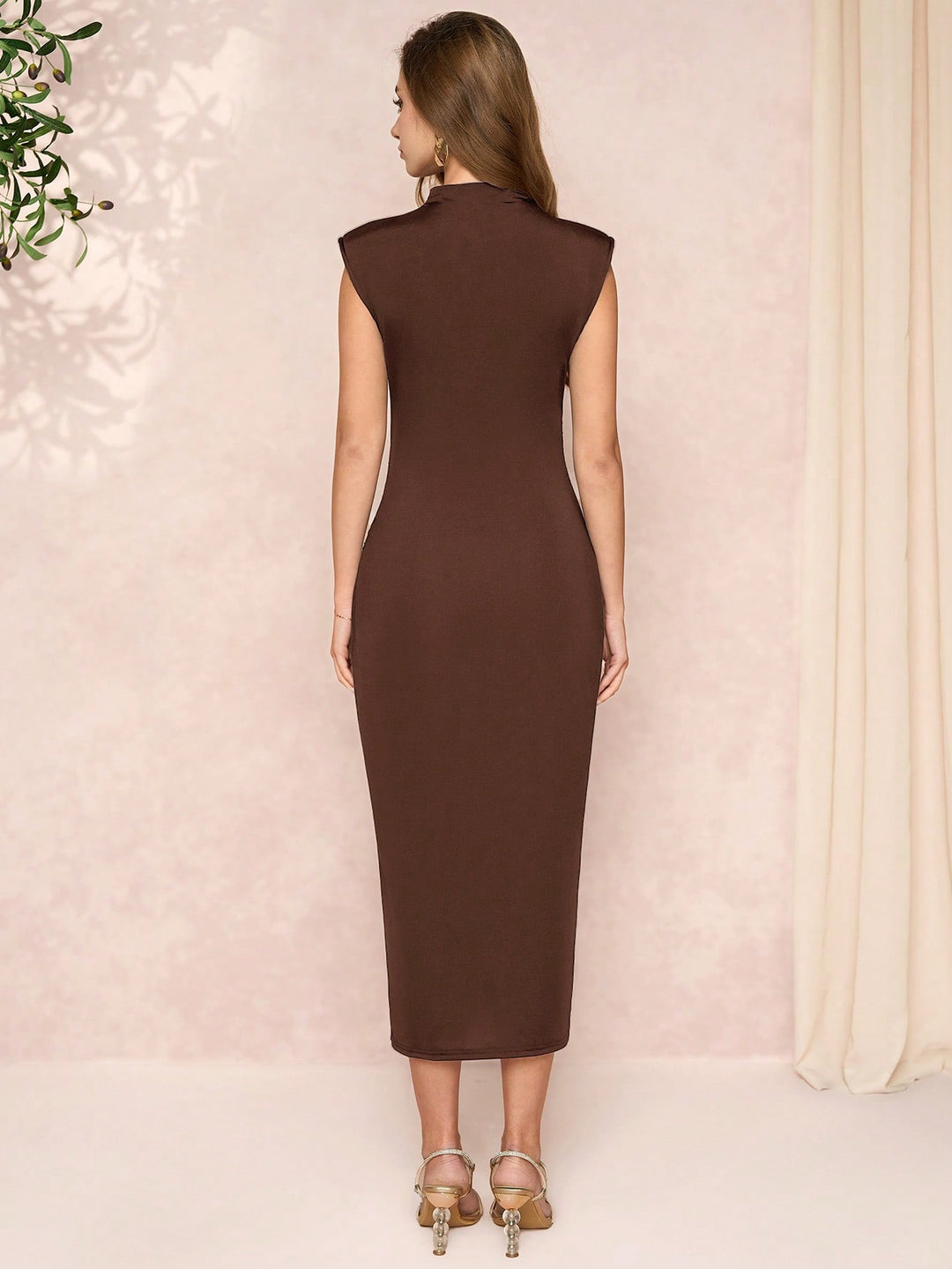 Rochie midi SHEIN, maro