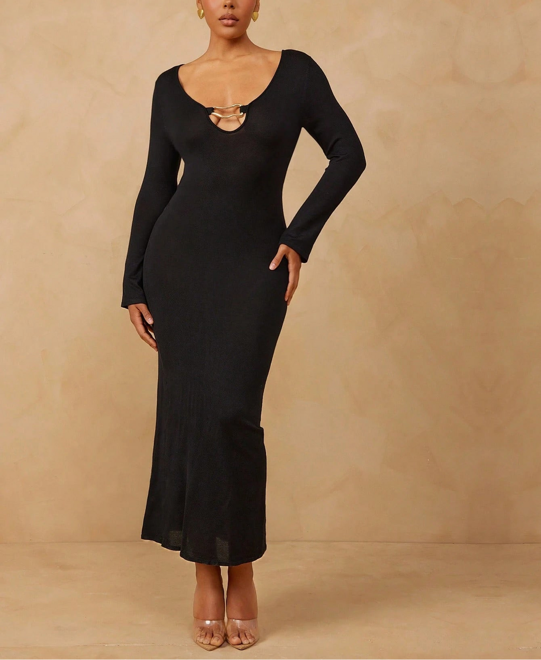 SHEIN maxi ruha, fekete