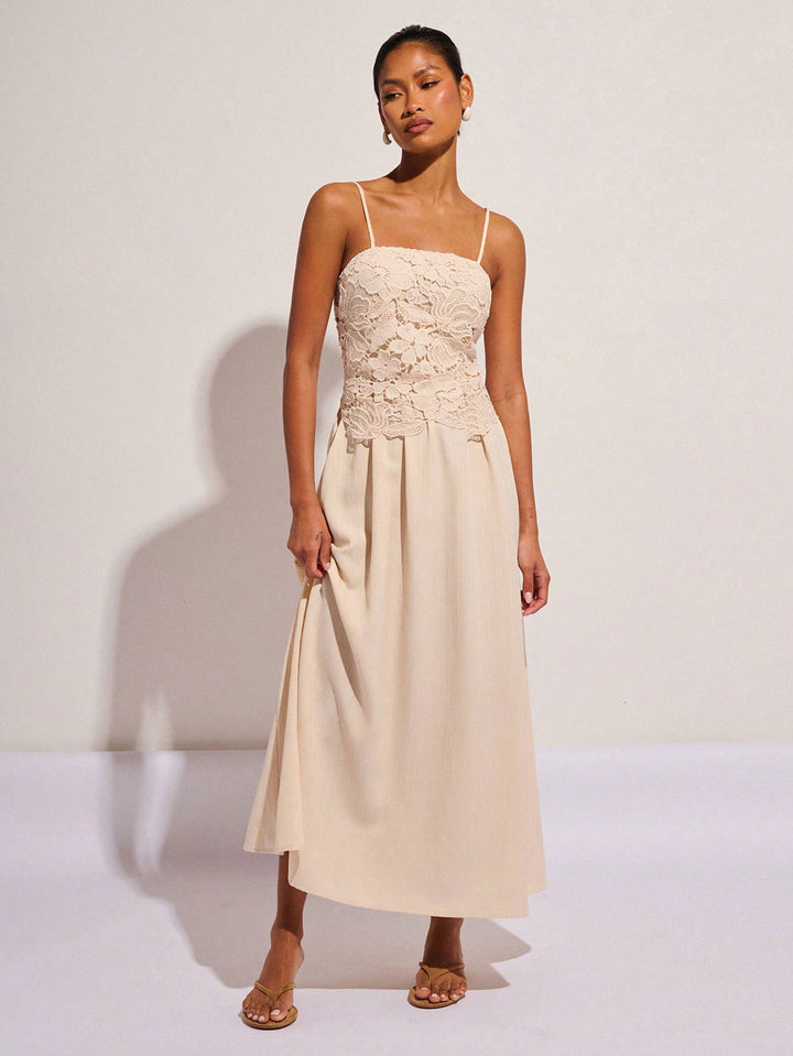 Rochie maxi SHEIN, crem