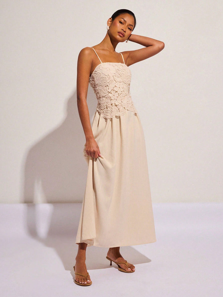 Rochie maxi SHEIN, crem