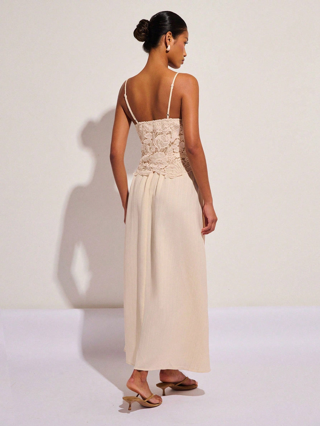 Rochie maxi SHEIN, crem
