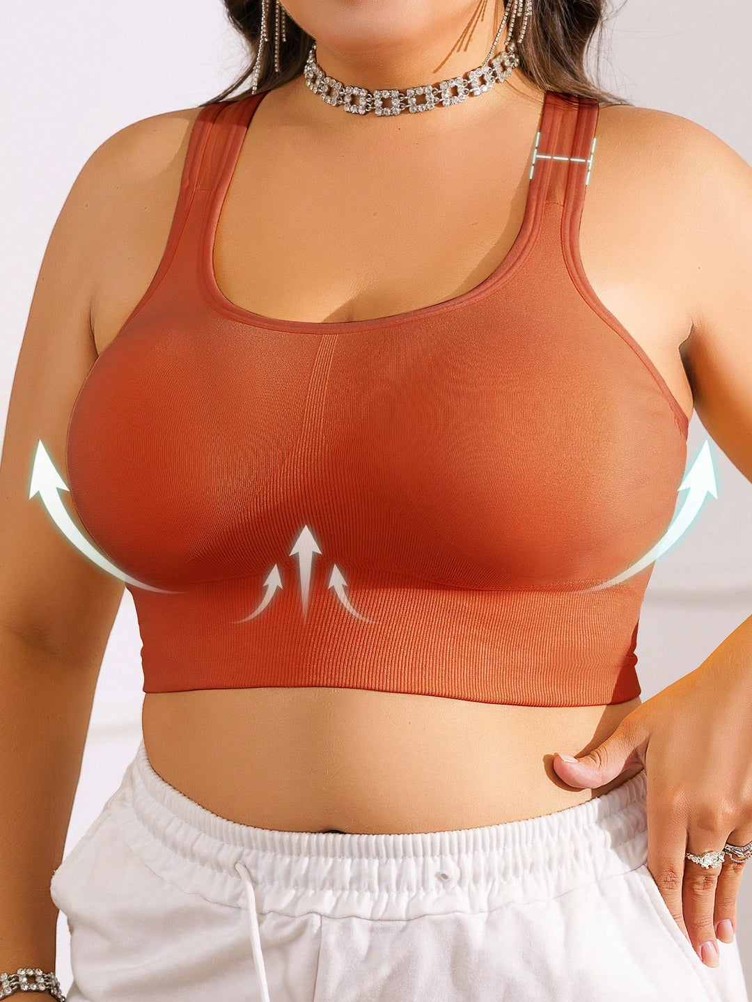 Sutien sport SHEIN, portocaliu