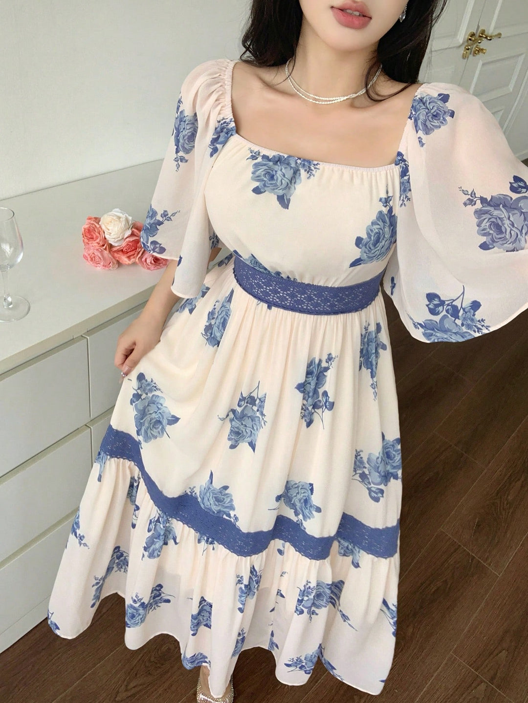 Rochie midi SHEIN, mix culori