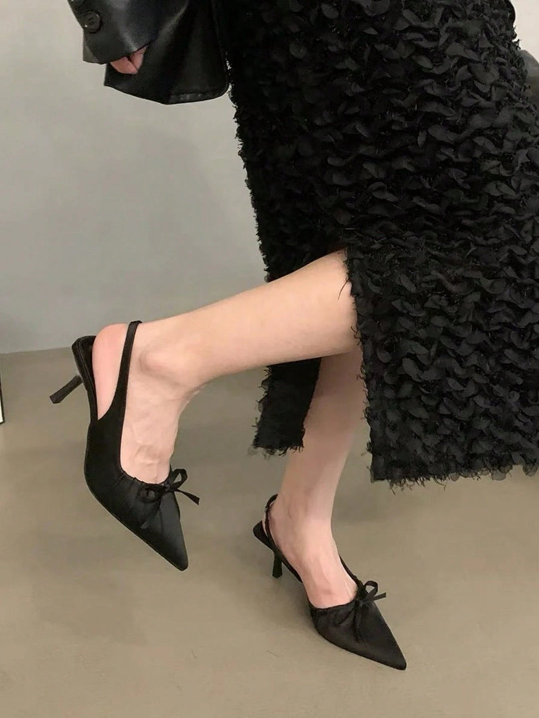 SHEIN magas sarkú cipő, fekete