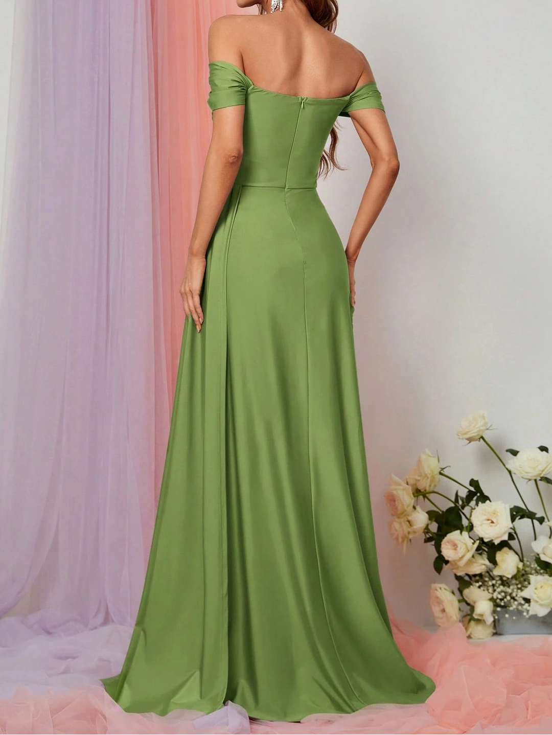Rochie maxi SHEIN, verde