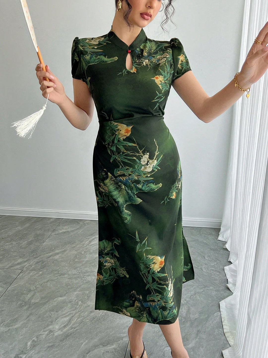 Rochie midi SHEIN, verde