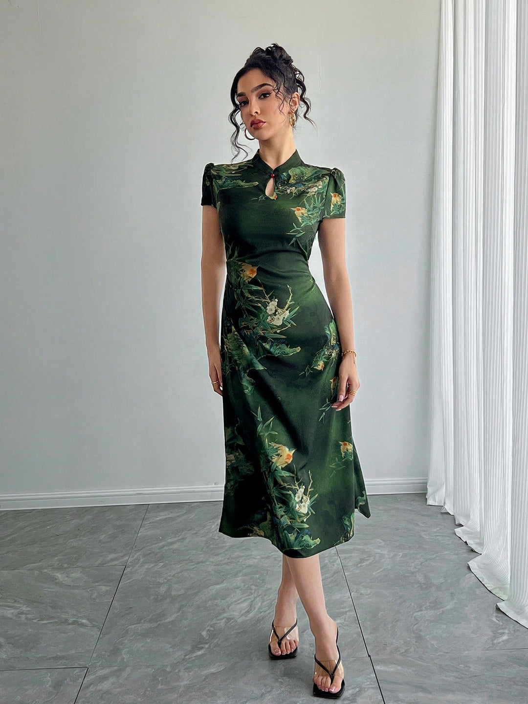 Rochie midi SHEIN, verde