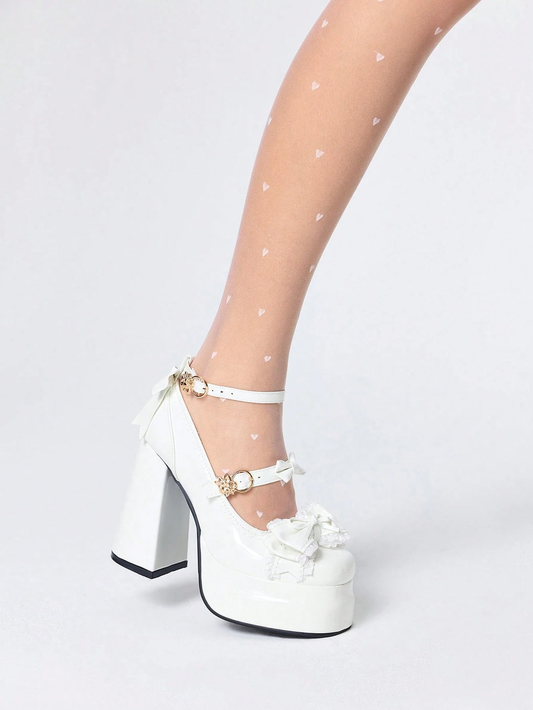 Pantofi cu toc SHEIN, alb