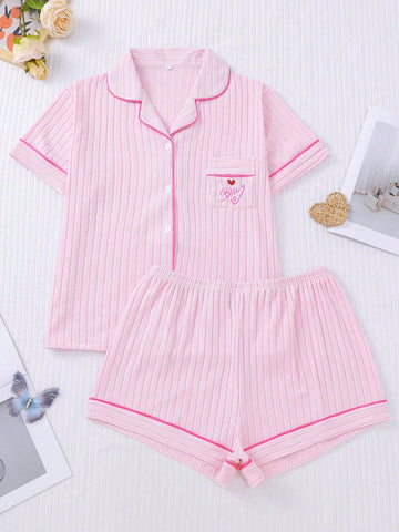 Compleu pijamale SHIEN, roz