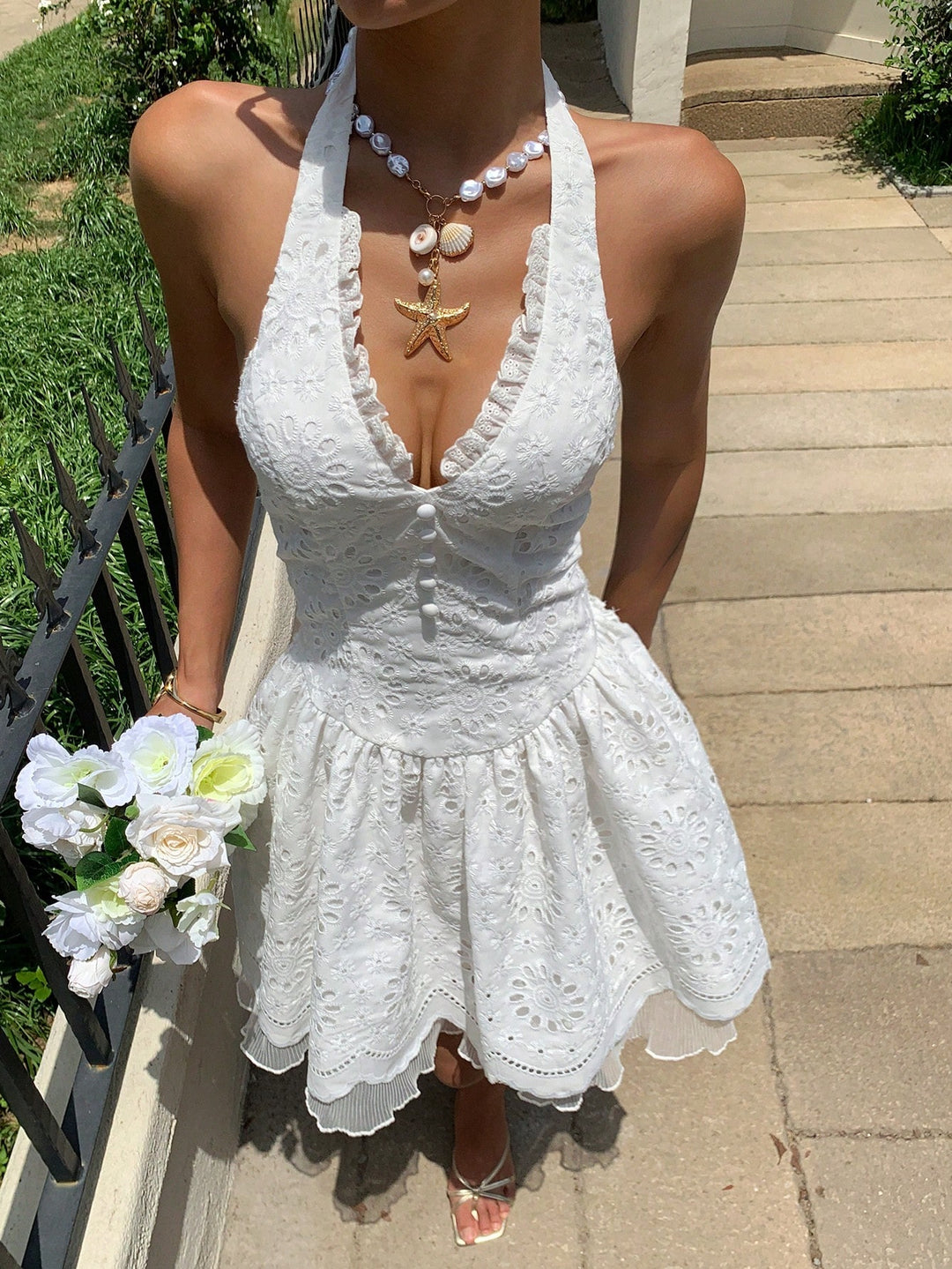 Rochie mini Shein, alb