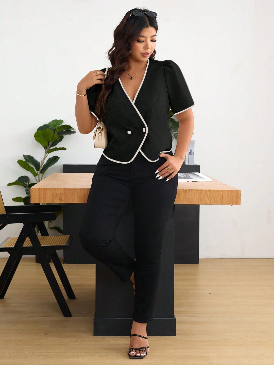 Sacou SHEIN, negru