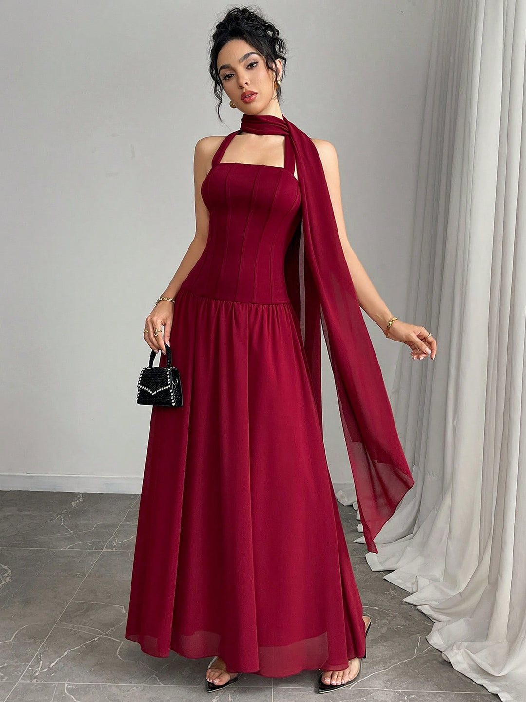 Rochie maxi SHEIN, vișiniu