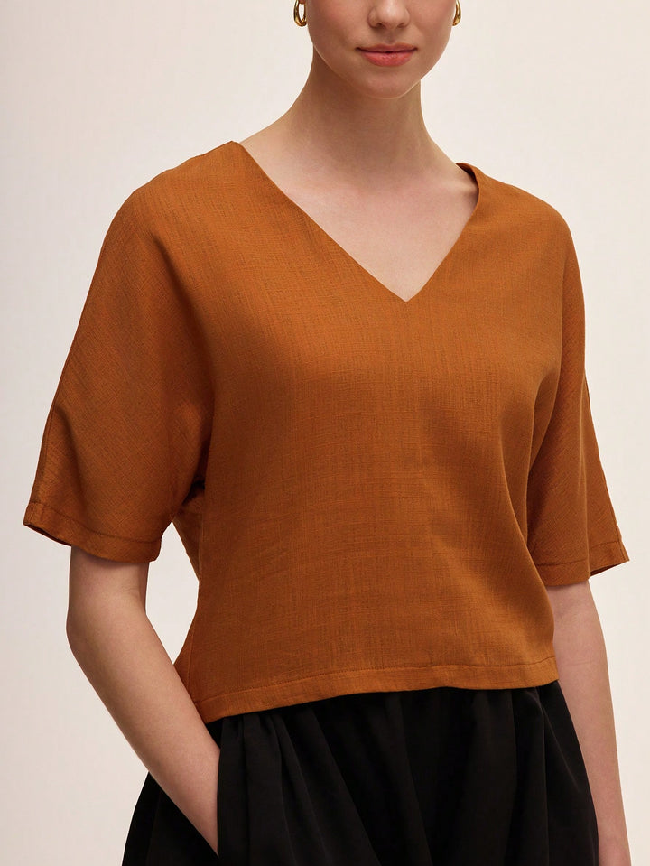 Bluza casual SHEIN, maro