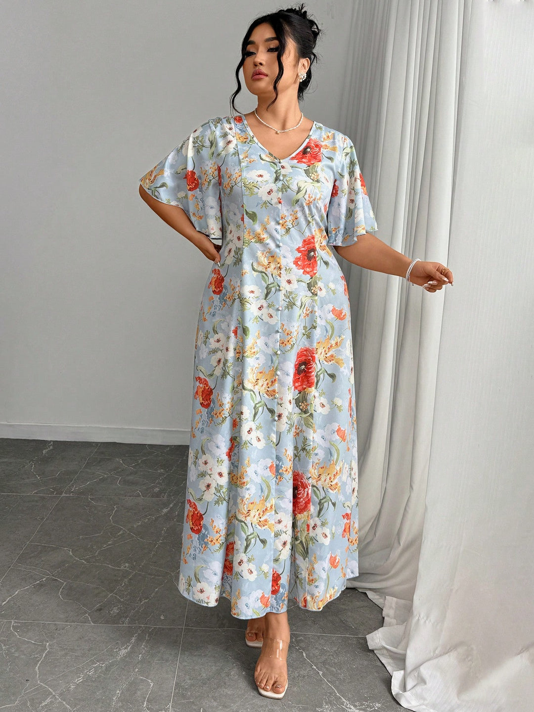 Rochie maxi SHEIN, mix culori