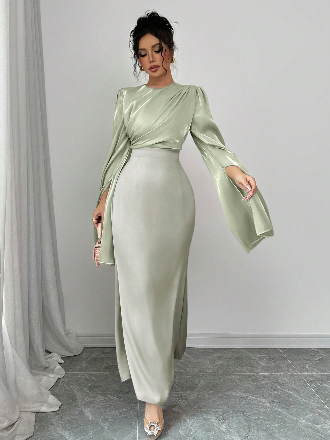 SHEIN maxi ruha, zöld