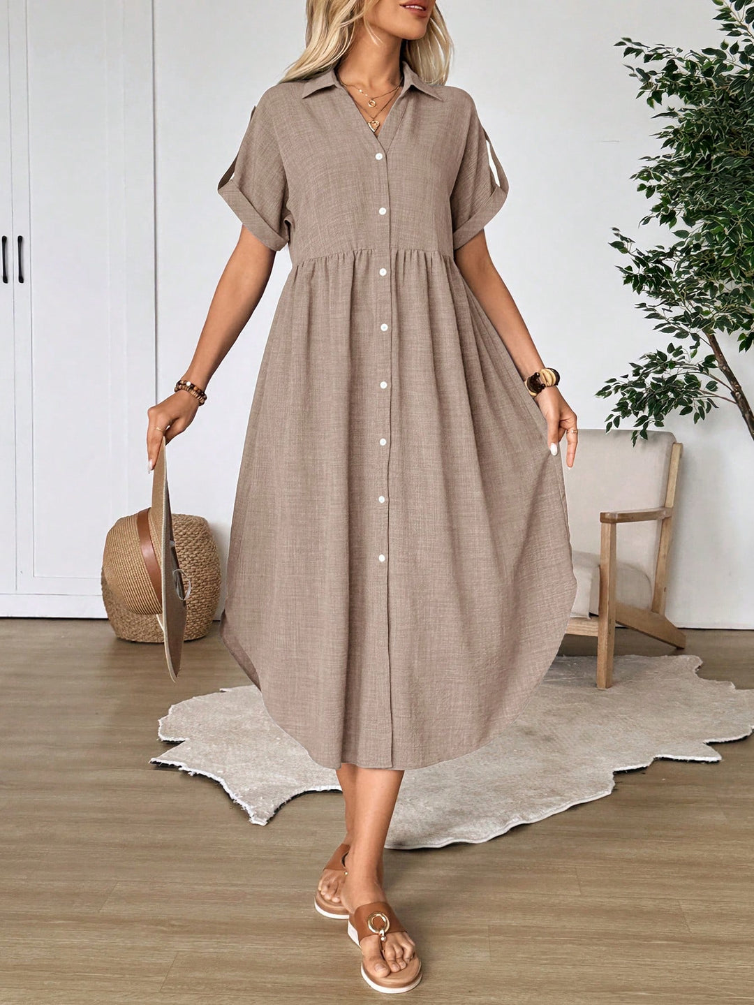 Rochie maxi SHEIN, bej