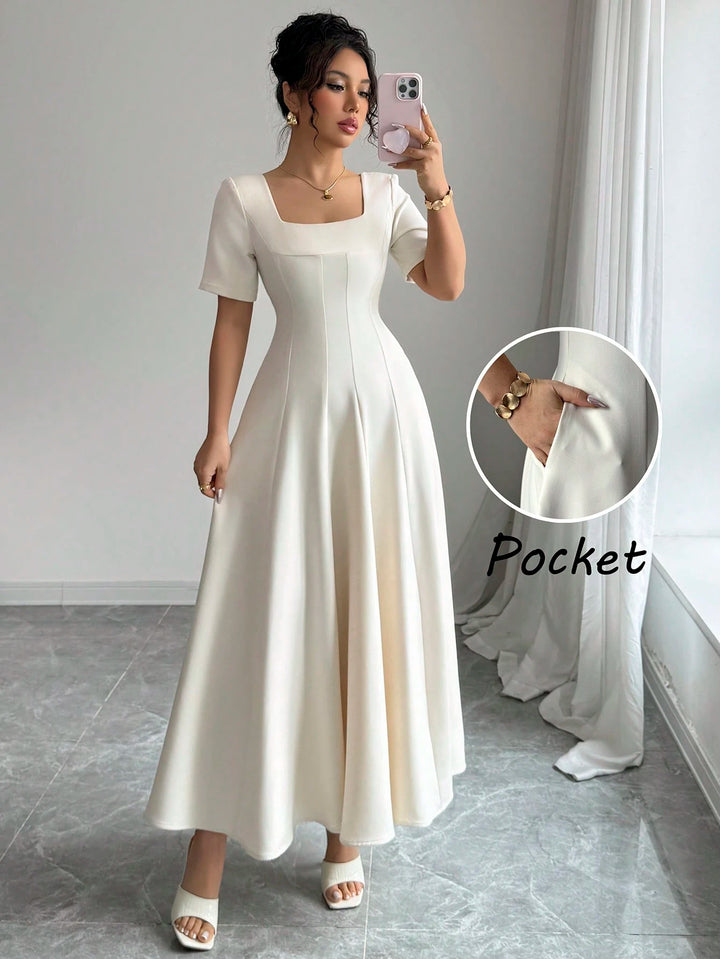 Rochie maxi SHEIN, crem