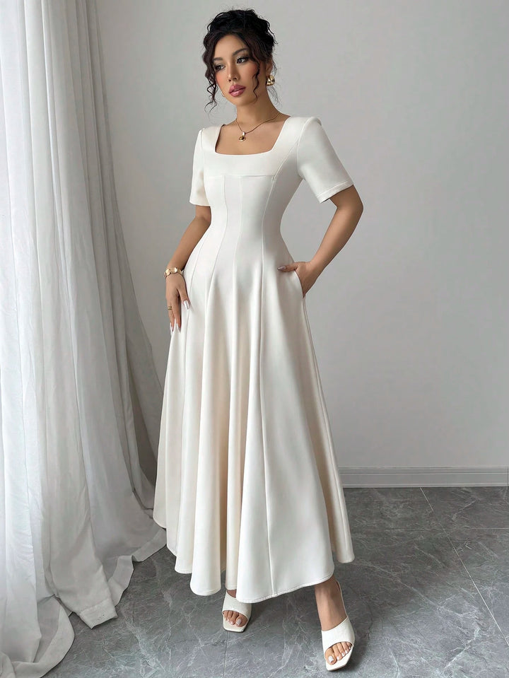 Rochie maxi SHEIN, crem