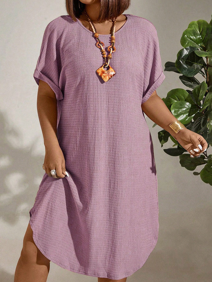 Shein Curve+ midiruha, rózsaszín