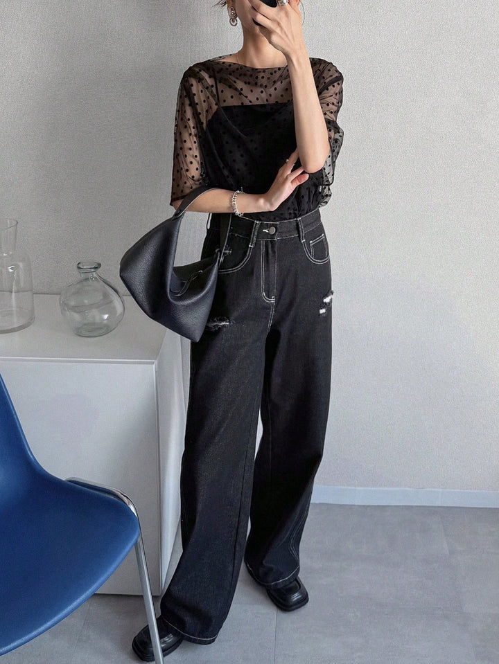 Top SHEIN, negru