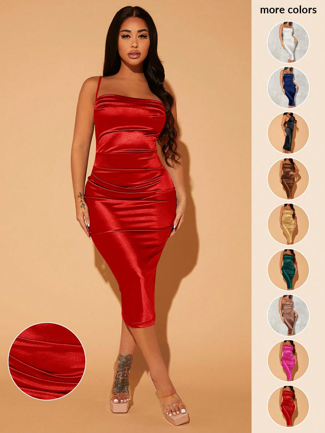 Rochie midi SHEIN, roșu