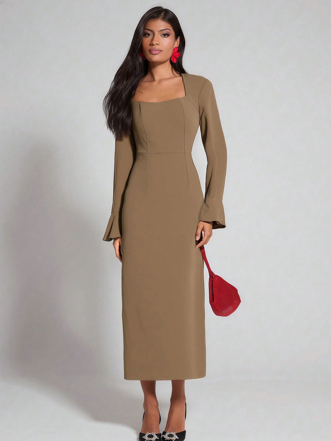 Rochie maxi SHEIN, maro