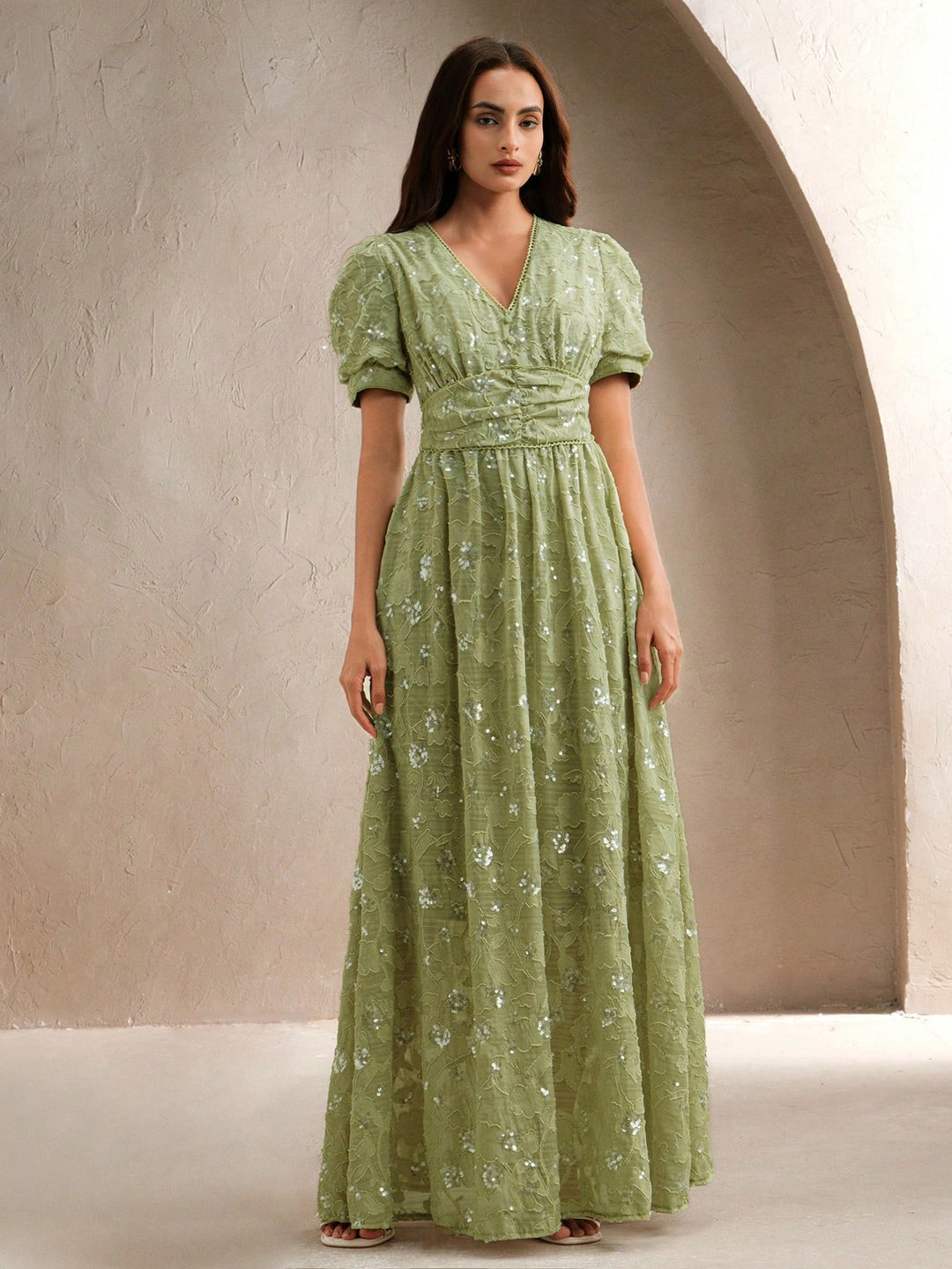 Rochie maxi SHEIN, verde