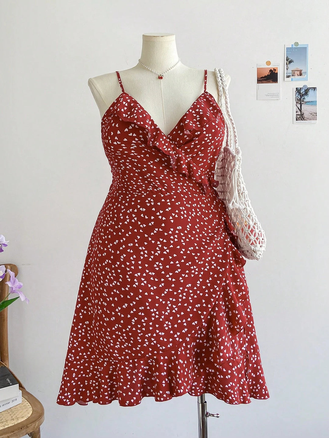 SHEIN mini ruha, piros