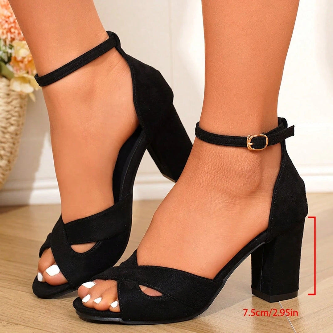 Sandale cu toc SHEIN, negru