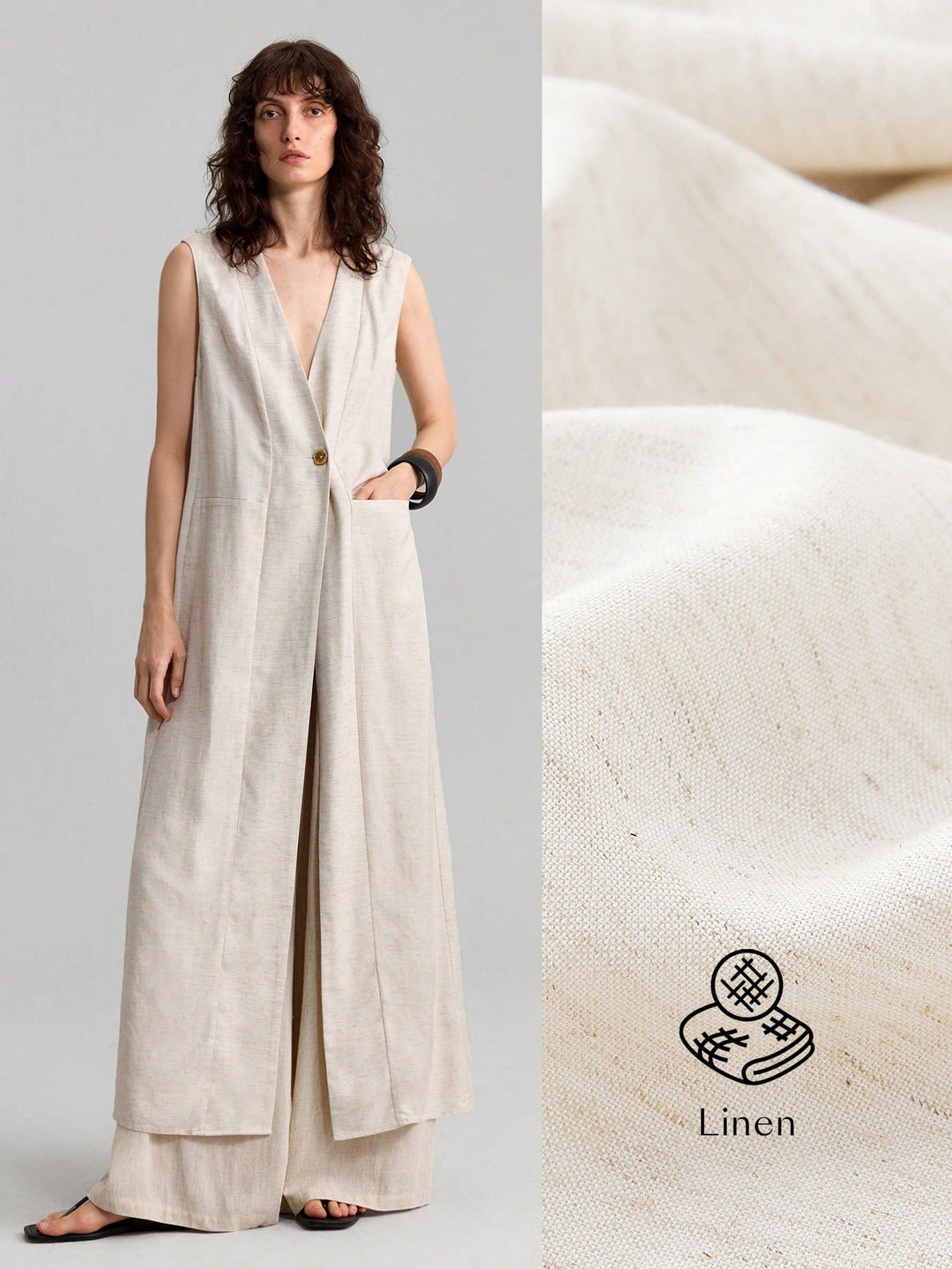 Cardigan lung SHEIN, bej