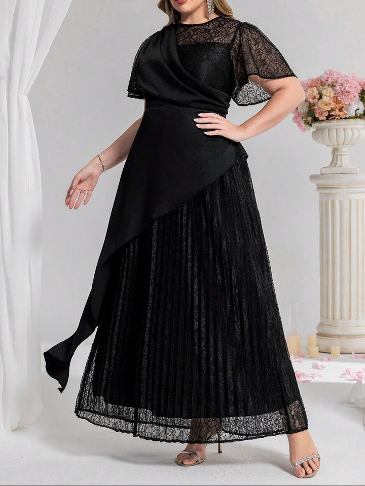 Shein Curve+ maxi ruha, fekete