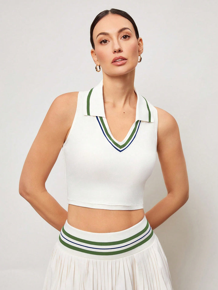 SHEIN sportos galléros póló, bézs