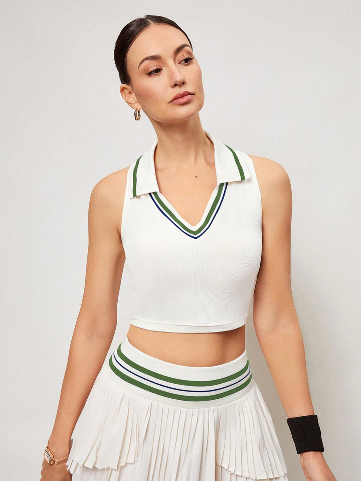 SHEIN sportos galléros póló, bézs